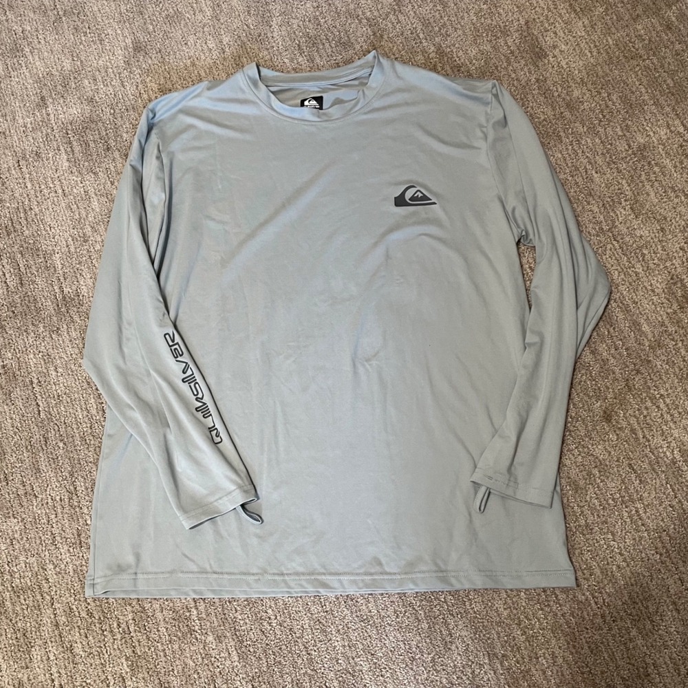 Quiksilver Men's Gray Long Sleeve Rash Guard Performance Shirt XXL